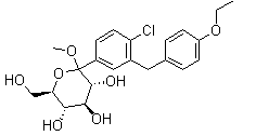structure of CAS# 714269-57-5, Methyl 1-C-[4-chloro-3-[(4-ethoxyphenyl)methyl]phenyl]-alpha-D-glucopyranoside