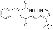structure of CAS# 714272-27-2, (3Z,6Z)-3-[(5-叔丁基-1H-咪唑-4-基)亚甲基]-6-(苯亚甲基)-2,5-哌嗪二酮