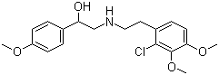 CAS # 71636-38-9, N-[2-Hydroxy-2-(4-methoxyphenyl)ethyl]-2-(2-chloro-3,4-dimethoxyphenyl)ethylamine, alpha-[[[2-(2-Chloro-3,4-dimethoxyphenyl)ethyl]amino]methyl]-4-methoxy-benzenemethanol