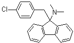 CAS # 71740-44-8, 9-[(4-Chlorophenyl)methyl]-N,N-dimethyl-9H-fluoren-9-amine, NSC 177242
