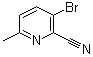 structure of CAS# 717843-48-6, 3-Bromo-6-methyl-2-pyridinecarbonitrile
