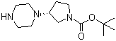 CAS # 717927-58-7, (3R)-3-(1-Piperazinyl)-1-pyrrolidinecarboxylic acid tert-butyl ester
