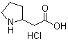 structure of CAS# 71985-79-0, 2-Pyrrolidinylacetic acid hydrochloride