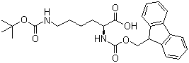 N-Fmoc-N'-Boc-L-Lysine molecular structure (CAS 71989-26-9)