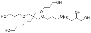 CAS # 72244-98-5, 3-[3-(3-Hydroxypropoxy)-2,2-bis(3-hydroxypropoxymethyl)propoxy]propan-1-ol 3-sulfanylpropane-1,2-diol, alpha-Hydro-omega-Hydroxy-Polyoxy(Methyl-1,2-Ethanediyl) Ether With 2,2-Bis(Hydroxymethyl)-1,3-Propanediol (4:1) 2-Hydroxy-3-Mercaptopropyl Ether