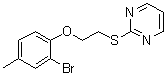 structure of CAS# 723249-01-2, 2-[[2-(2-Bromo-4-methylphenoxy)ethyl]thio]pyrimidine