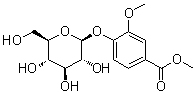 structure of CAS# 72500-11-9, 4-(beta-D-吡喃葡萄糖基氧基)-3-甲氧基苯甲酸甲酯