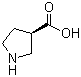 (R)-吡咯烷-3-甲酸分子结构 (CAS 72580-54-2)