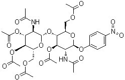 CAS # 7284-19-7, 4-Nitrophenyl 2-(acetylamino)-2-deoxy-4-O-[3,4,6-tri-O-acetyl-2-(acetylamino)-2-deoxy-beta-D-glucopyranosyl]-beta-D-glucopyranoside 3,6-diacetate