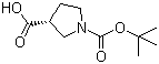 structure of CAS# 72925-16-7, (R)-1-Boc-pyrrolidine-3-carboxylic acid