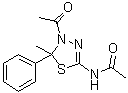 structure of CAS# 72926-24-0, N-(4-Acetyl-4,5-dihydro-5-methyl-5-phenyl-1,3,4-thiadiazol-2-yl)acetamide