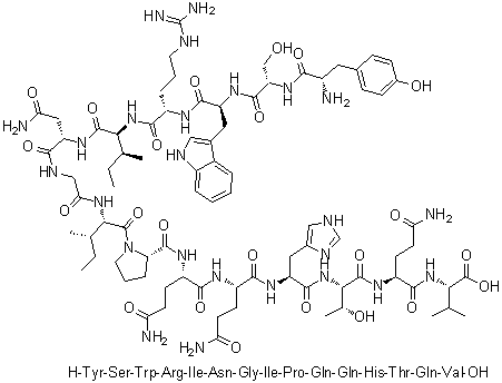 CAS 登录号：729558-94-5, L-酪氨酰-L-丝氨酰-L-色氨酰-L-精氨酰-L-异亮氨酰-L-天冬氨酰胺酰甘氨酰-L-异亮氨酰-L-脯氨酰-L-谷氨酰胺酰-L-谷氨酰胺酰-L-组氨酰-L-苏氨酰-L-谷氨酰胺酰-L-缬氨酸