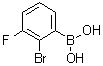 2-溴-3-氟苯硼酸分子结构 (CAS 731817-89-3)