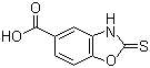 structure of CAS# 7341-98-2, 2,3-二氢-2-硫酮-5-苯并恶唑羧酸