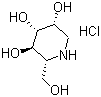 structure of CAS# 73465-43-7, (2R,3R,4R,5R)-2-(Hydroxymethyl)-3,4,5-piperidinetriol hydrochloride