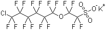 2-[(6-氯-1,1,2,2,3,3,4,4,5,5,6,6-十二氟己基)氧基]-1,1,2,2-四氟乙烷磺酸钾分子结构 (CAS 73606-19-6)
