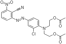 CAS # 73755-70-1, Disperse Red 167:1, 2,2'-[[4-[(2-Cyano-3-nitrophenyl)azo]-2-chlorophenyl]imino]diethyl diacetate
