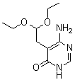 structure of CAS# 7400-06-8, 6-Amino-5-(2,2-diethoxyethyl)-4(3H)-pyrimidinone