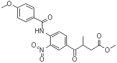 CAS # 74149-72-7, 4-[(4-Methoxybenzoyl)amino]-beta-methyl-3-nitro-gamma-oxo-benzenebutanoic acid methyl ester