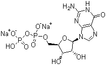 structure of CAS# 7415-69-2, Guanosine-5'-diphosphate disodium salt