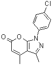 structure of CAS# 74169-54-3, 1-(4-Chlorophenyl)-3,4-dimethylpyrano[2,3-c]pyrazol-6(1H)-one