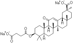 structure of CAS# 7421-40-1, Carbenoxolone disodium