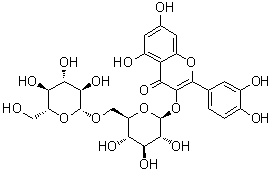 槲皮素 3-O-beta-龙胆双糖苷分子结构 (CAS 7431-83-6)