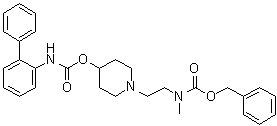 Biphenyl-2-ylcarbamic acid 1-[2-[(benzyloxycarbonyl)methylamino]ethyl]piperidin-4-yl ester molecular structure (CAS 743460-49-3)