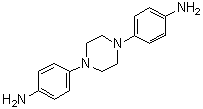 CAS # 7479-12-1, N,N'-Bis(4-aminophenyl)piperazine, 4,4'-(1,4-Piperazinediyl)bis[benzenamine], 1,4-Bis(4-aminophenyl)-1,4-diazacyclohexane, 1,4-Bis(p-aminophenyl)piperazine, N,N'-Bis(4-aminophenyl)piperazine, NSC 401585