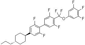 CAS # 748139-01-7, 4'-[Difluoro(3,4,5-trifluorophenoxy)methyl]-2,3',5',6-tetrafluoro-4-(trans-4-propylcyclohexyl)-1,1'-biphenyl
