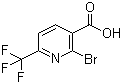 structure of CAS# 749875-07-8, 2-Bromo-6-(trifluoromethyl)-3-pyridinecarboxylic acid