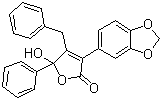 3-(1,3-Benzodioxol-5-yl)-5-hydroxy-5-phenyl-4-(phenylmethyl)-2(5H)-furanone molecular structure (CAS 7512-78-9)