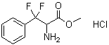 structure of CAS# 75149-43-8, beta,beta-Difluorophenylalanine methyl ester hydrochloride