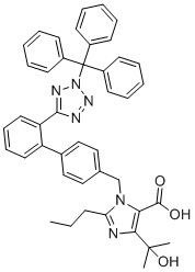 CAS 登录号：752179-89-8, 4-(1-羟基-1-甲基乙基)-2-丙基-1-[[2'-[2-(三苯基甲基)-2H-四唑-5-基][1,1'-联苯]-4-基]甲基]-1H-咪唑-5-羧酸