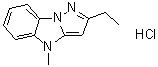 CAS # 75380-60-8, 2-Ethyl-4-methyl-4H-pyrazolo[1,5-a]benzimidazole monohydrochloride