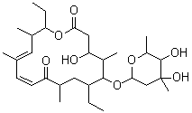 CAS # 75399-55-2, 5-O-alpha-L-Mycarosyltylactone, 20-Deoxo-23-deoxy-5-O-(2,6-dideoxy-3-C-methyl-alpha-L-ribo-hexopyranosyl)tylonolide, 5-O-Mycarosyltylactone, Mycarosyltylactone