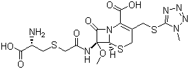 CAS 登录号：75481-73-1, 头孢米诺, (6R,7S)-7-[2-[(S)-2-氨基-2-羧基乙硫基]乙酰氨基]-7-甲氧基-3-[[(1-甲基-1H-四唑-5-基)硫]甲基]-8-氧代-5-硫杂-1-氮杂双环[4.2.0]辛-2-烯-2-羧酸