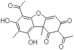 CAS # 7562-61-0, (+)-Usniacin, D-Usnic acid, (+)-Usnein, D-2,6-Diacetyl-7,9-dihydroxy-8,9b-dimethyl-1,3(2H,9bH)-dibenzofurandione