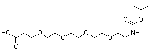 structure of CAS# 756525-91-4, 5,8,11,14-Tetraoxa-2-azaheptadecanedioic acid 1-(1,1-dimethylethyl) ester