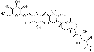 CAS # 75801-95-5, Momordicoside A, (3beta,9beta,10alpha,22S,23R,24R)-22,23,24,25-Tetrahydroxy-9-methyl-19-norlanost-5-en-3-yl 6-O-beta-D-glucopyranosyl-beta-D-glucopyranoside