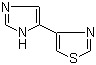 CAS # 758724-68-4, 4-(1H-Imidazol-5-yl)thiazole, 4-(5-Imidazolyl)-thiazole