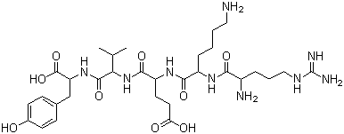 CAS # 75957-60-7, Splenopentin, L-Arginyl-L-lysyl-L-alpha-glutamyl-L-valyl-L-tyrosine, Splentin