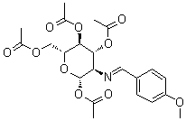 structure of CAS# 7597-81-1, 2-Deoxy-2-[[(4-methoxyphenyl)methylene]amino]-beta-D-glucopyranose 1,3,4,6-tetraacetate