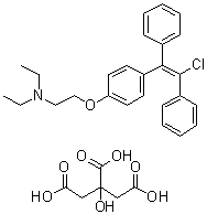 CAS 登录号：7599-79-3, 反式-氯米芬柠檬酸盐