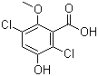 2,5-二氯-3-羟基-6-甲氧基苯甲酸分子结构 (CAS 7600-50-2)