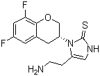 (R)-5-(2-Aminoethyl)-1-(6,8-difluorochroman-3-yl)-1,3-dihydroimidazole-2-thione molecular structure (CAS 760173-05-5)