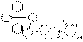 三苯甲基奥美沙坦分子结构 (CAS 761404-85-7)