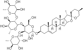 CAS # 76296-73-6, Polyphyllin E, O-6-Deoxy-alpha-L-mannopyranosyl-(1-3)-O-[O-6-deoxy-alpha-L-mannopyranosyl-(1-2)-6-deoxy-alpha-L-mannopyranosyl-(1-4)]-beta-D-glucopyranoside (3beta,25R)-spirost-5-en-3-yl