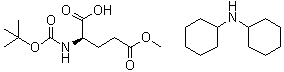 structure of CAS# 76379-02-7, N-[(1,1-Dimethylethoxy)carbonyl]-D-glutamic acid 5-methyl ester compd. with N-cyclohexylcyclohexanamine