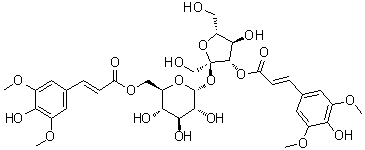 CAS # 76656-80-9, 3',6-Disinapoylsucrose, 3-O-[3-(4-Hydroxy-3,5-dimethoxyphenyl)-1-oxo-2-propenyl]-beta-D-fructofuranosyl alpha-D-glucopyranoside 6-[3-(4-hydroxy-3,5-dimethoxyphenyl)-2-propenoate]
